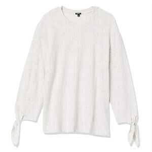 Monrow Tie‎ Sleeve Sweatshirt in Ash Featherweight Cotton Blend Size X-Small